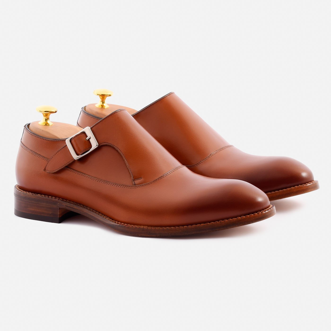 *SECONDS* Calder Monk-straps - Calfskin Leather - Tan